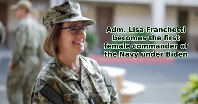 Adm. Lisa Franchetti becomes the first female commander